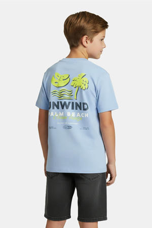 T-shirt met backprint lichtblauw