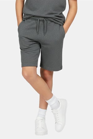 regular waist sweatshort antraciet met textuur