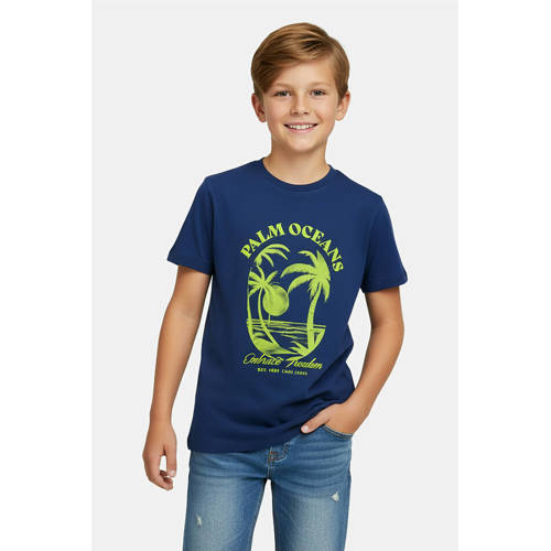 Cars T-shirt donkerblauw Jongens Katoen Ronde hals Printopdruk - maat 128 afbeelding