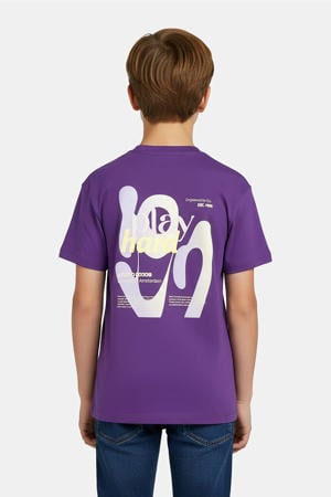 T-shirt met backprint paars