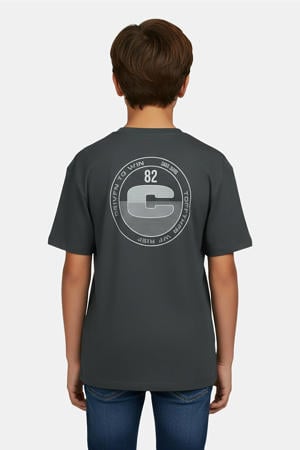 T-shirt met backprint antraciet