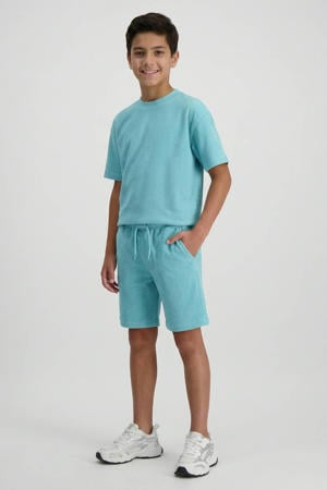 regular waist sweatshort mintgroen met textuur