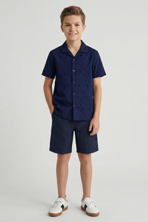 casual overhemd marineblauw