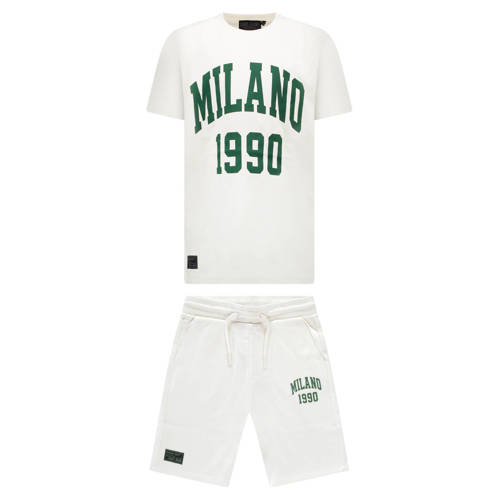 Cars T-shirt + korte broek wit Set Jongens Katoen Ronde hals Printopdruk - maat 164 afbeelding