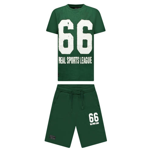 Cars T-shirt + korte broek groen Set Jongens Katoen Ronde hals Printopdruk - maat 176 afbeelding