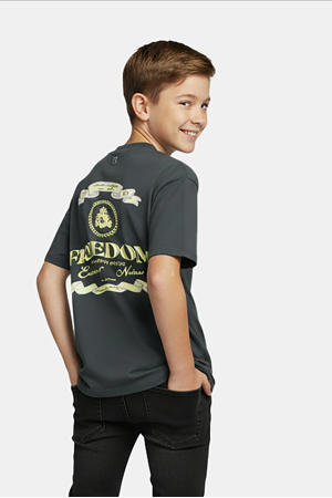 T-shirt met backprint antraciet