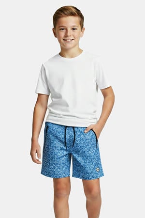 zwemshort met all over print blauw