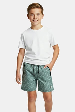 zwemshort met all over print groen