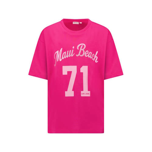 Cars T-shirt fuchsia Roze Meisjes Katoen Ronde hals Printopdruk - maat 116 afbeelding