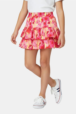 korte strokenrok roze