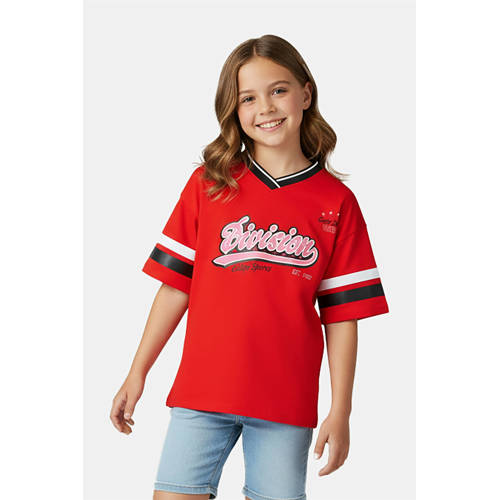Cars T-shirt met backprint rood Meisjes Polyester V-hals Backprint - maat 176 afbeelding