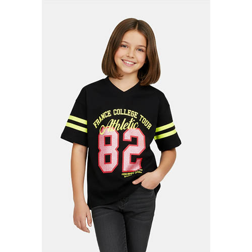 Cars T-shirt zwart Meisjes Katoen V-hals Printopdruk - maat 152 afbeelding