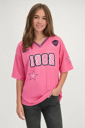 T-shirt met backprint roze