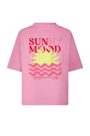 T-shirt met backprint roze