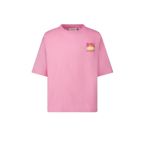 Cars T-shirt Roze Meisjes Katoen Ronde hals Backprint - maat 140 afbeelding