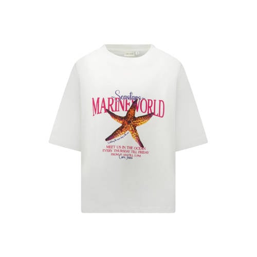 Cars T-shirt wit Meisjes Katoen Ronde hals Printopdruk - maat 140 afbeelding