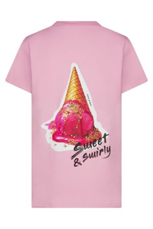 T-shirt met backprint roze