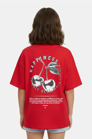 T-shirt met backprint rood