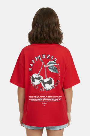 T-shirt met backprint rood