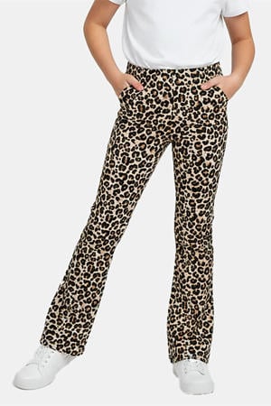 regular legging met panterprint bruin