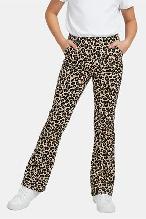 regular legging met panterprint bruin