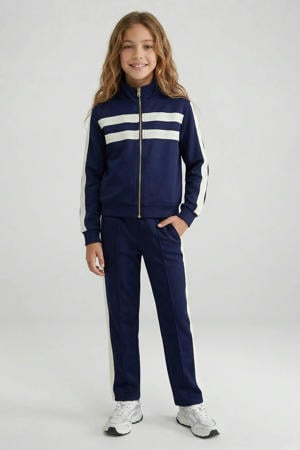 regular waist casual broek marineblauw