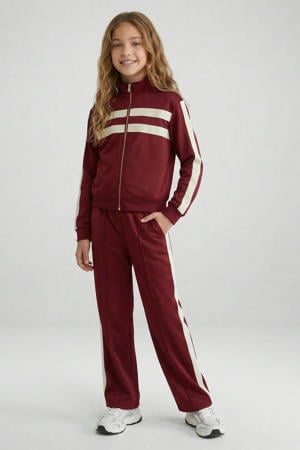 regular waist casual broek donkerrood