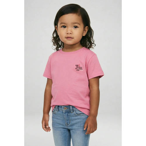Little Cars T-shirt roze Meisjes Katoen Ronde hals Effen - maat 86 afbeelding