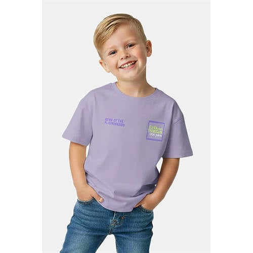 Little Cars T-shirt met backprint lila Paars Jongens Viscose Ronde hals - maat 110 afbeelding