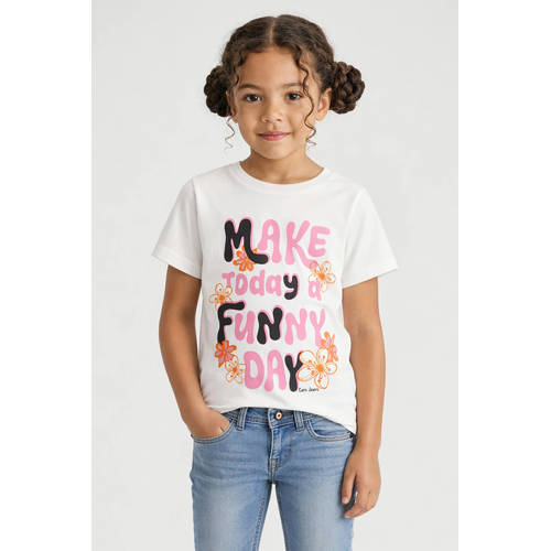 Little Cars T-shirt wit Meisjes Stretchkatoen Ronde hals Printopdruk - maat 92 afbeelding