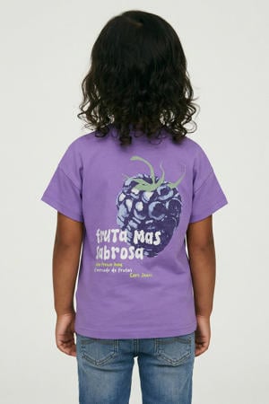 T-shirt met backprint paars