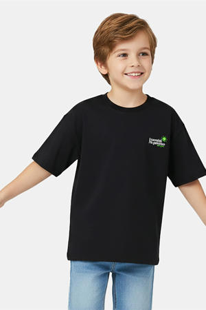 T-shirt met backprint antraciet