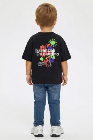 T-shirt met backprint antraciet