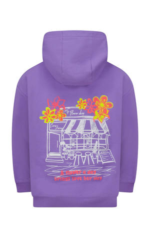 hoodie met backprint paars