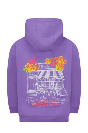hoodie met backprint paars