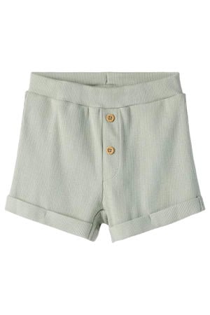regular waist casual short grijsblauw met textuur