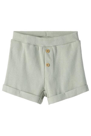 regular waist casual short grijsblauw met textuur