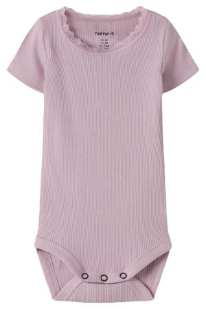 romper roze rib gebreid