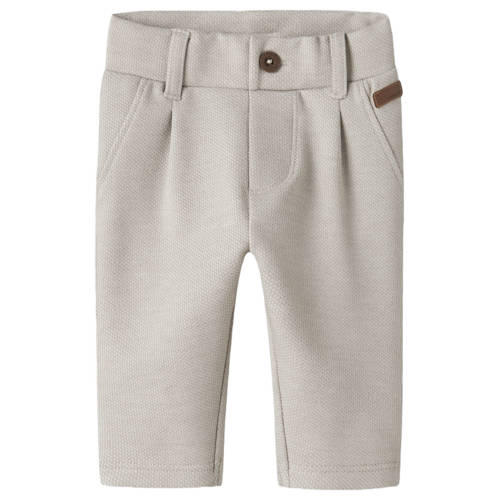 NAME IT BABY straight casual broek greige Beige Jongens Polyester Effen