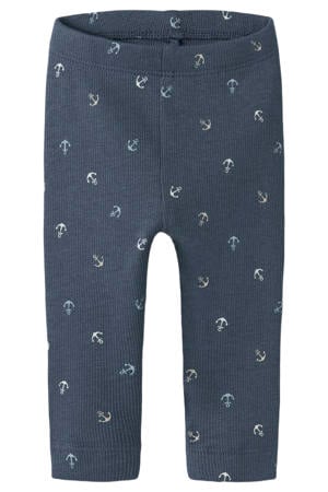 regular legging donkerblauw gebreid