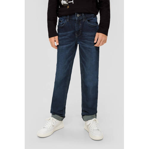 s.Oliver slim fit jeans dark blue denim Blauw Effen - maat 140 afbeelding