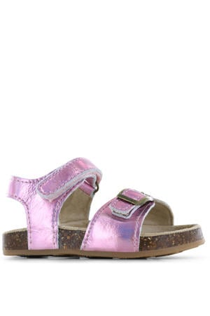 leren sandalen roze