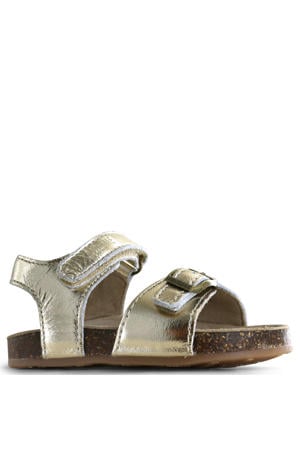 leren sandalen goud