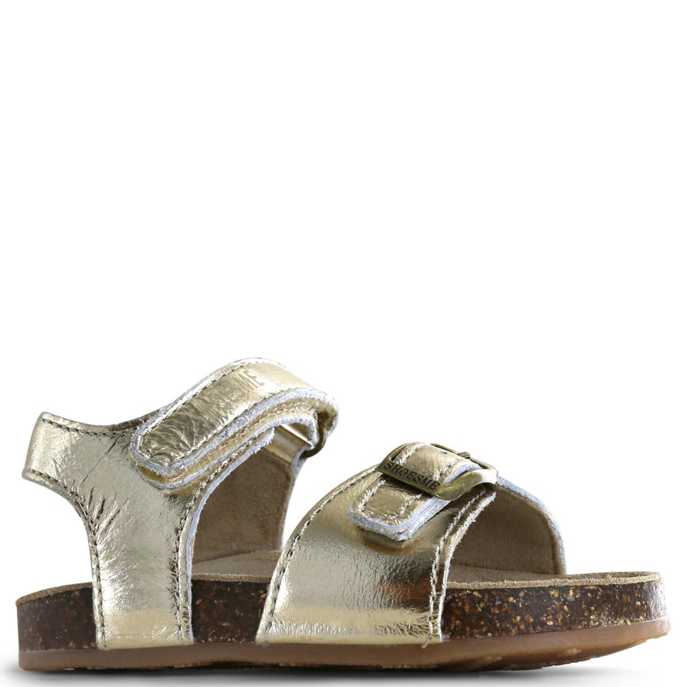 Gouden meisjes Shoesme leren sandalen met klittenband