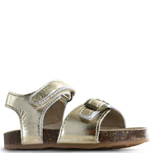 leren sandalen goud