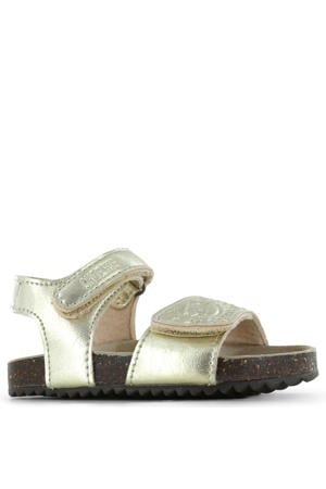 leren sandalen goud