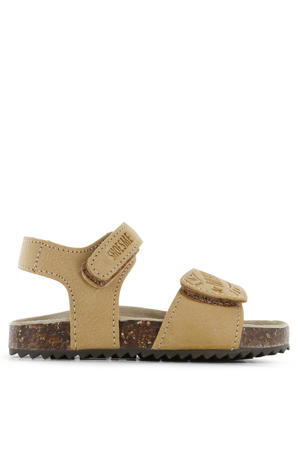 leren sandalen taupe