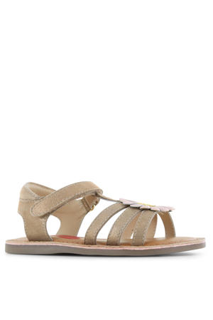 leren sandalen goud