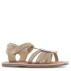 leren sandalen goud