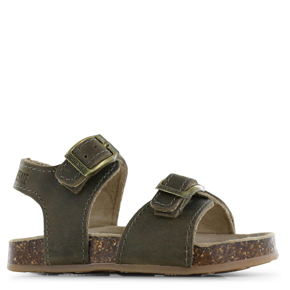 Groene meisjes Shoesme leren sandalen met gesp